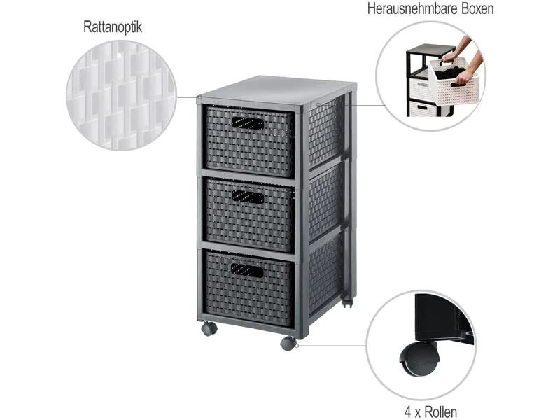 Rotho Schubladenbox Tower Country A4 Anthrazit