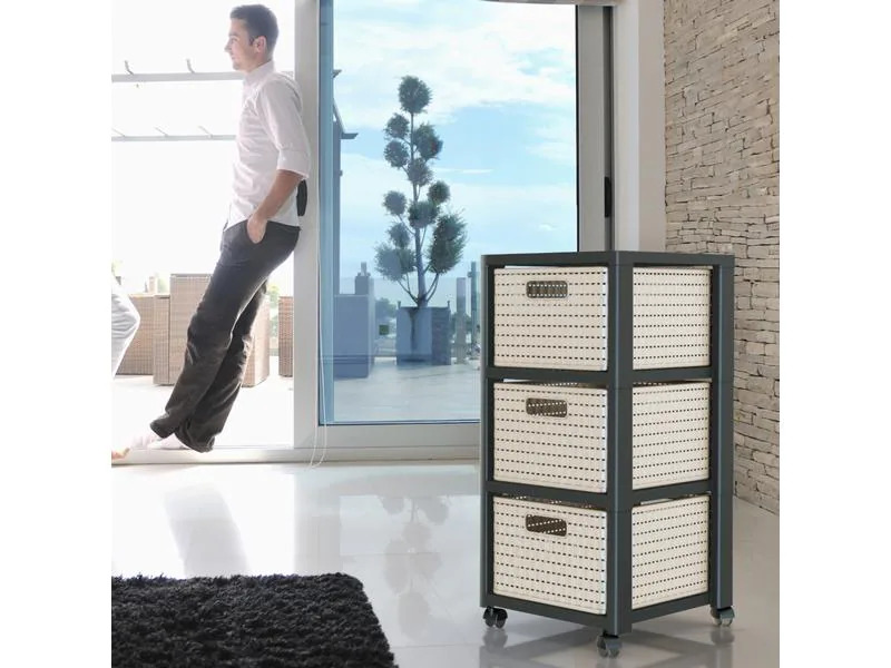 Rotho Schubladenbox Tower Country A4 Beige