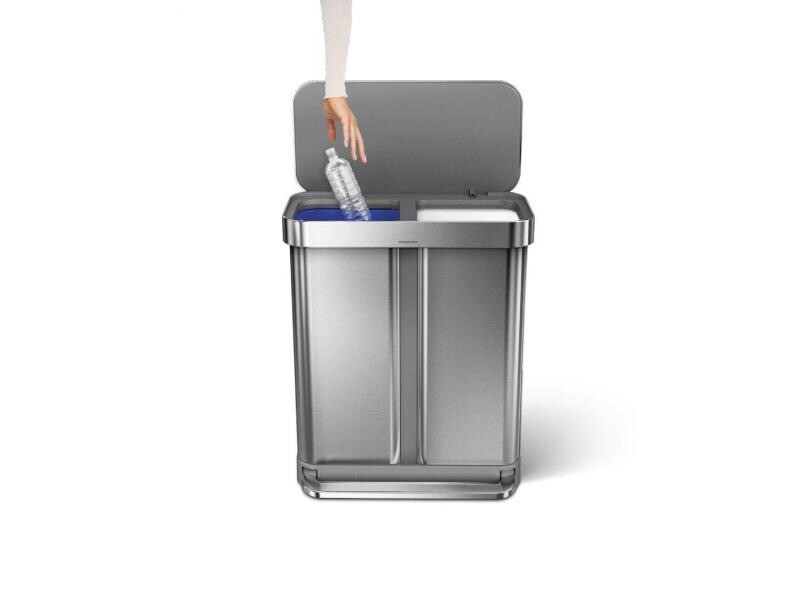 Simplehuman Recyclingeimer  CW2025 58 Liter, Silber