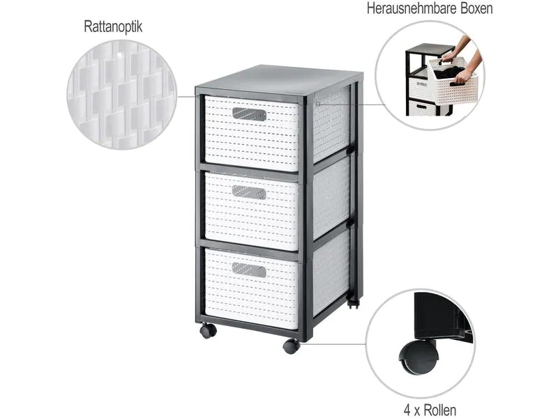 Rotho Schubladenbox Tower Country A4 Weiss
