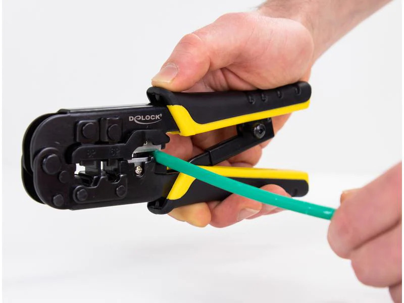 Delock Crimpzange Universell mit Abisolierer