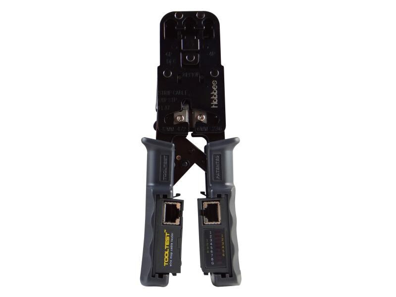 Hobbes Crimpzange RJ11, RJ12, RJ45 mit Kabeltester