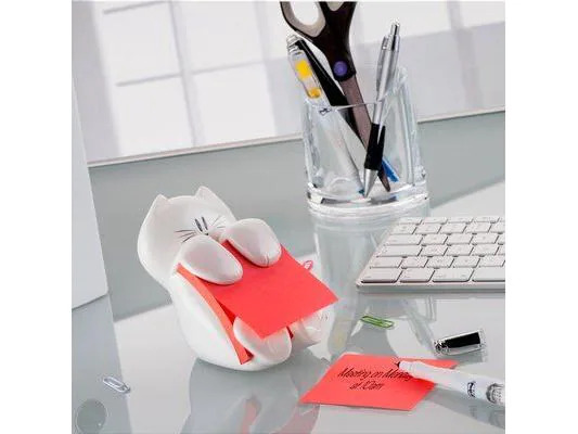 3M Notizzettel-Dispenser Katze Weiss