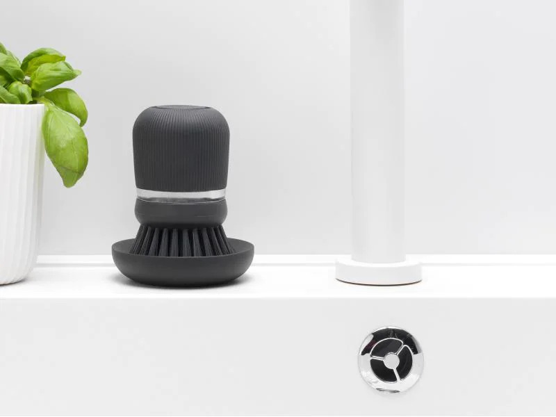 Brabantia Spülbürste mit Seifenspender Dunkelgrau