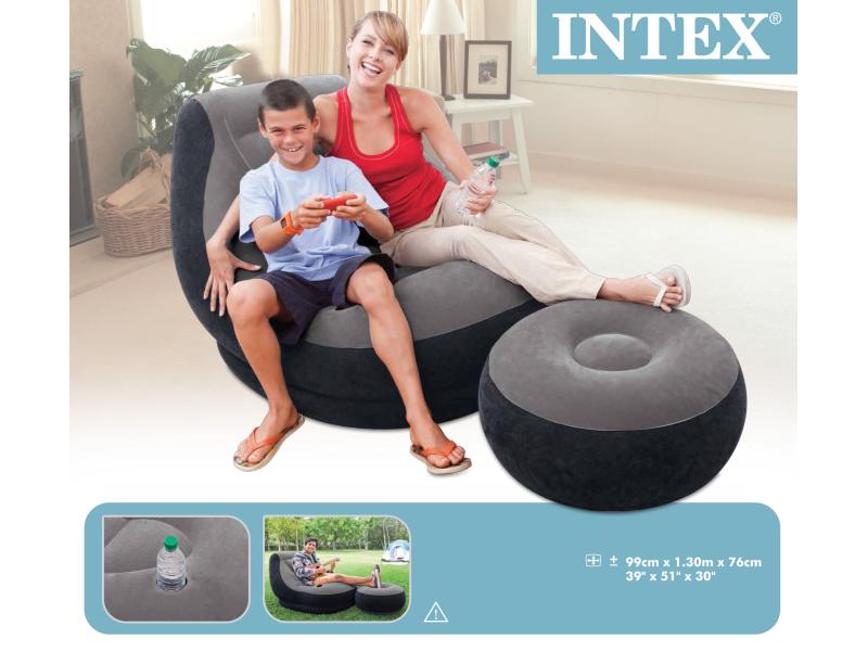 Intex Sitzkissen Ultra Lounge aufblasbar Grau