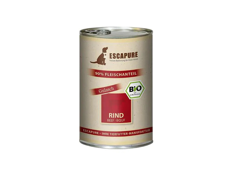 Escapure Nassfutter BIO Rinder Gulasch, 6 x 400 g