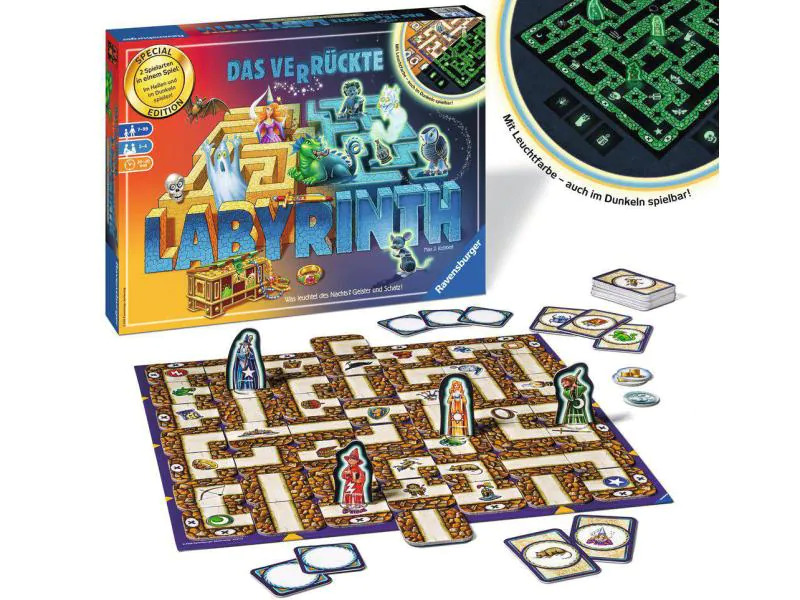 Ravensburger Familienspiel Das verrückte Labyrinth Glow in the Dark