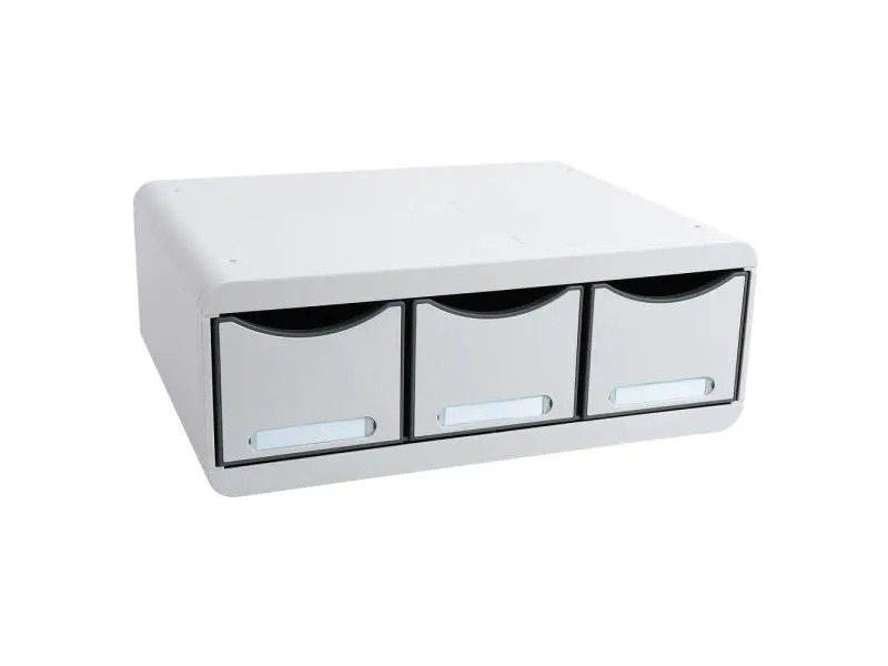 Exacompta Schubladenbox Toolbox Maxi 3 Schubladen, Lichtgrau