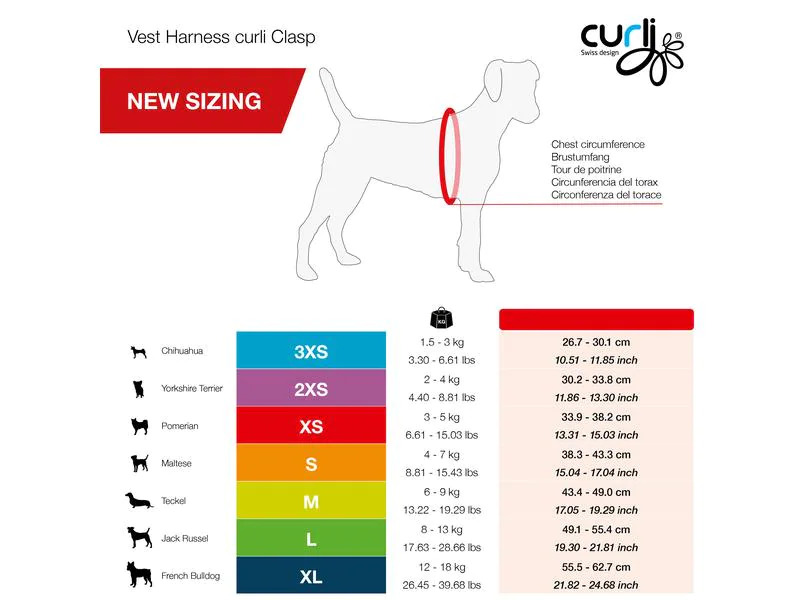 curli Geschirr Vest Air-Mesh 2XS, Ruby