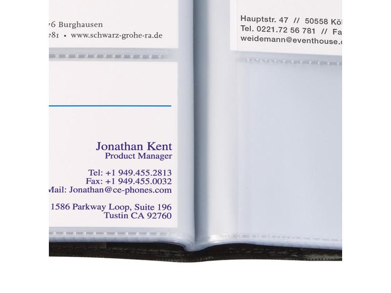 Sigel Visitenkartenbuch 12.2 x 24.8 x 1.2 cm, Schwarz