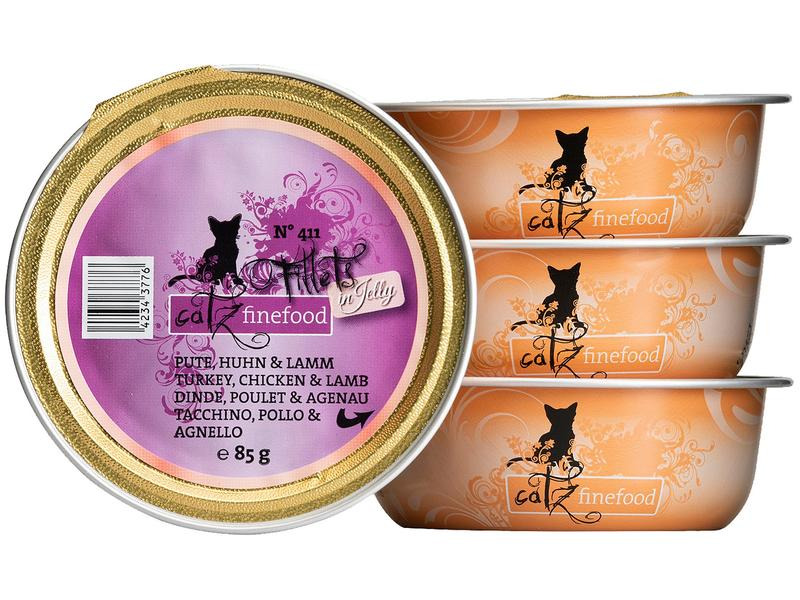 catz finefood Nassfutter Fillets No.411 Pute, Huhn &amp; Lamm, 85 g