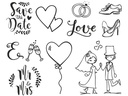 Heyda Motivstempel-Set Hochzeit 11 Stück, 12 x 10 x 3 cm