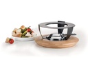 Koenig Fondue-Rechaud Bamboo Anthrazit/Hellbraun/Silber