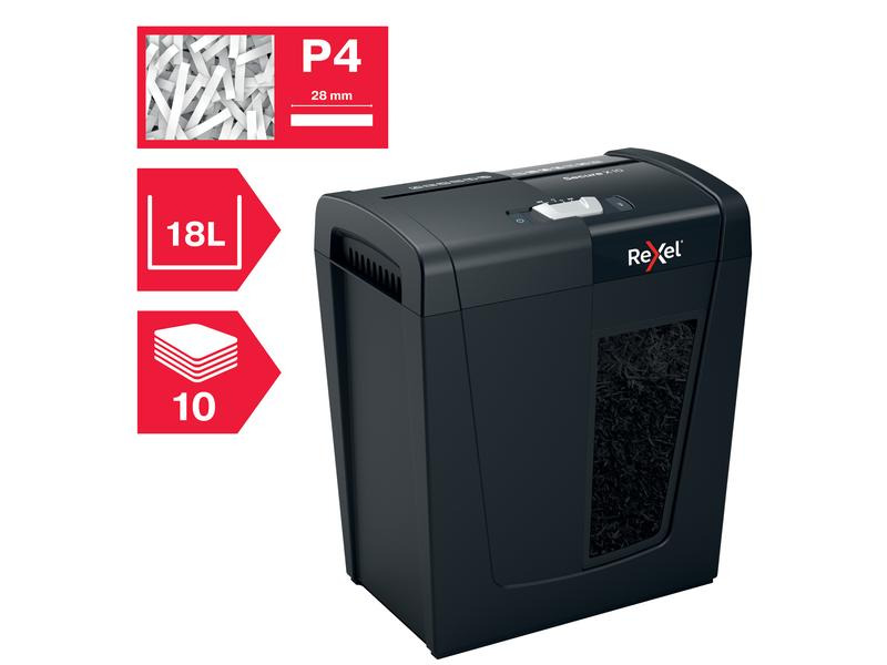 Rexel Aktenvernichter Secure X10 P-4, 10 Seiten