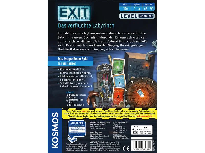 Kosmos EXIT Das Spiel – Das verfluchte Labyrinth