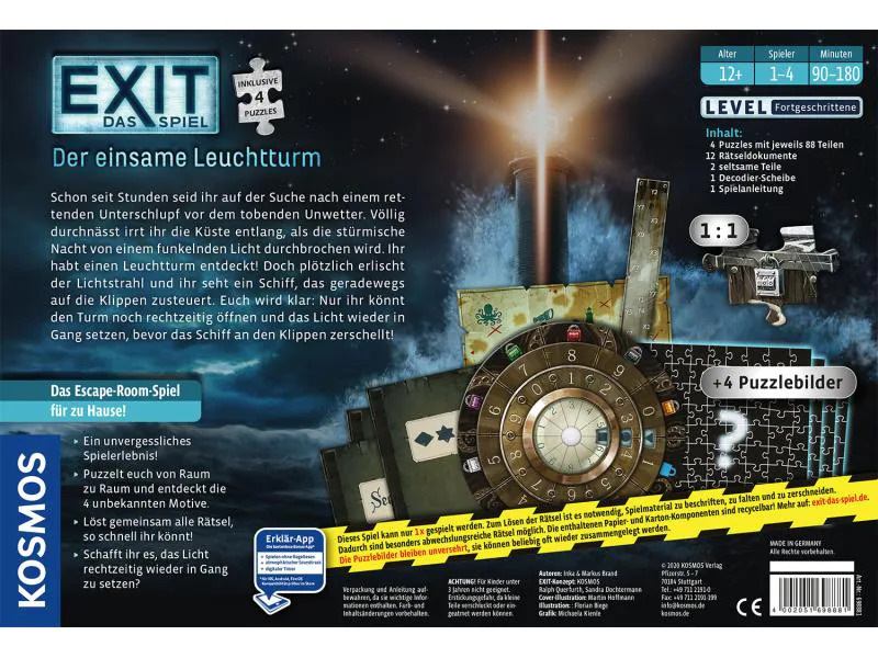 Kosmos Kennerspiel EXIT &amp; Puzzle: Der einsame Leuchtturm