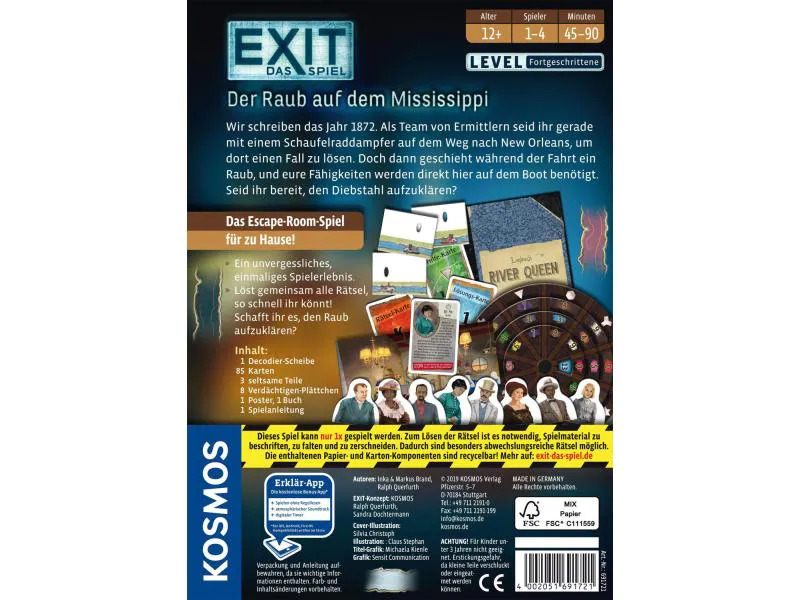 Kosmos Kennerspiel EXIT: Der Raub auf dem Mississippi