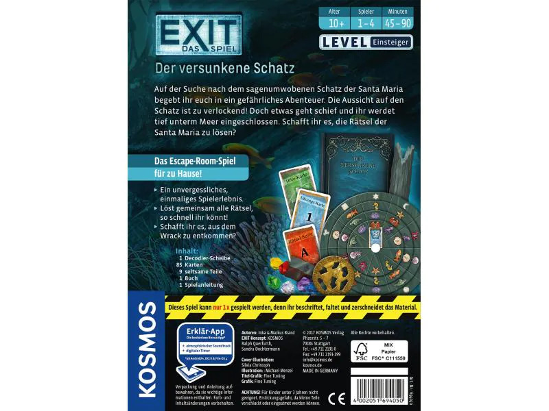 Kosmos Kennerspiel EXIT: Der Versunkene Schatz