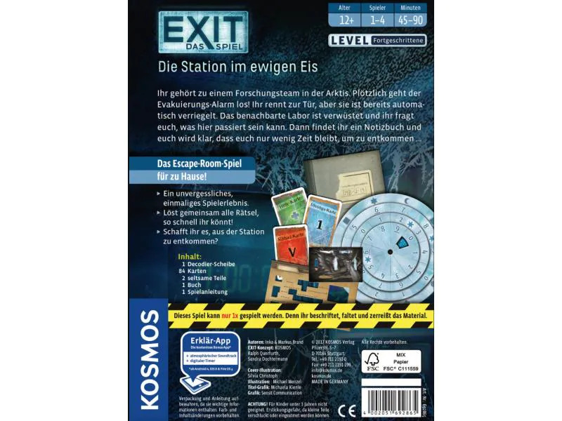 Kosmos Kennerspiel EXIT: Die Station im ewigen Eis