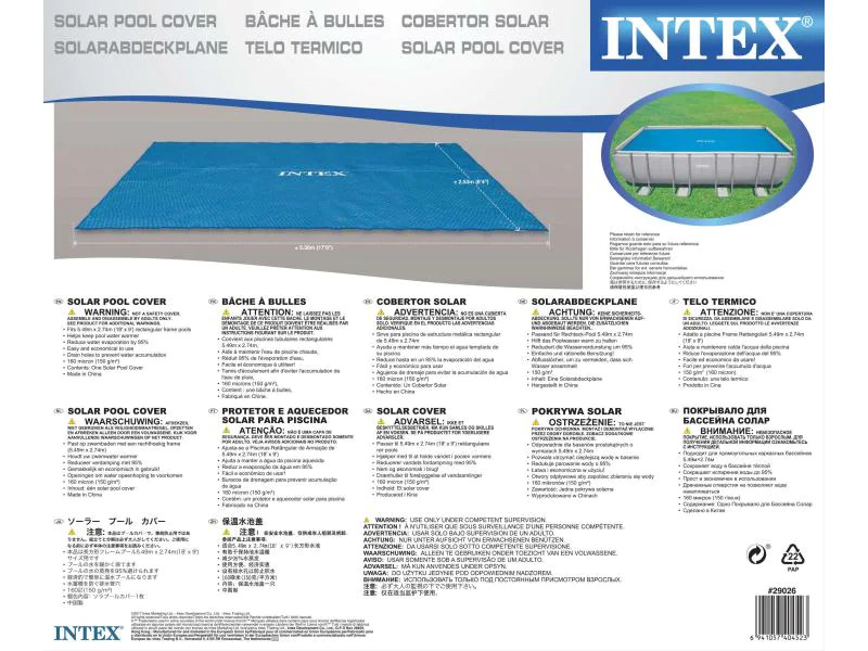 Intex Pool-Abdeckplane 549 x 274 cm Solar