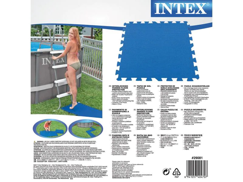 Intex Bodenschutzmatte 50 x 50 x 1 cm 8 Stück