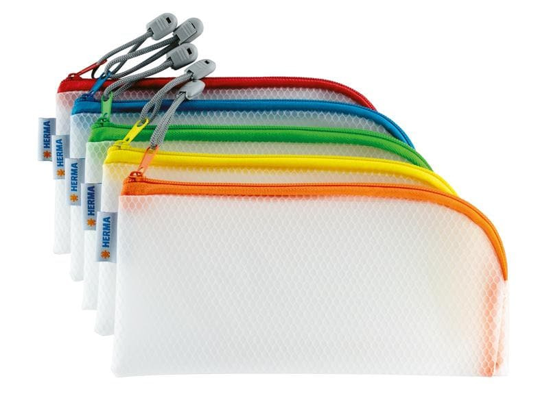 HERMA Etui Mesh Bag 23 x 11 cm, Rot/Weiss