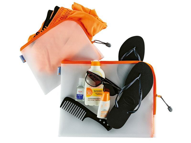 HERMA Etui Mesh Bag 26 x 20 cm, Orange/Weiss