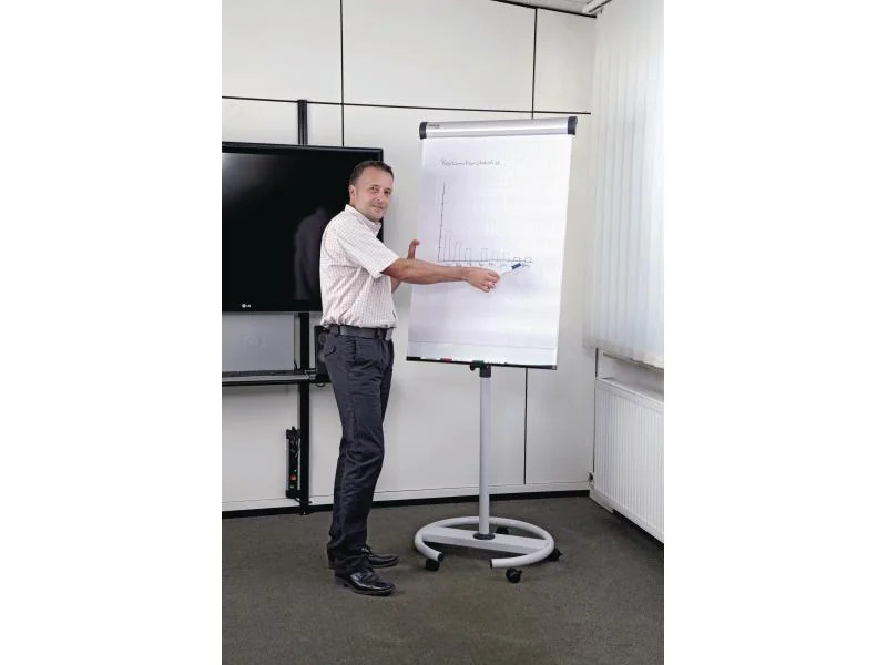 Maul Flipchart MAULsolid Rundfuss, mit 2 Papierhaltern