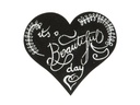 Securit Kreidetafel Silhouette Heart mit Klett, Schwarz
