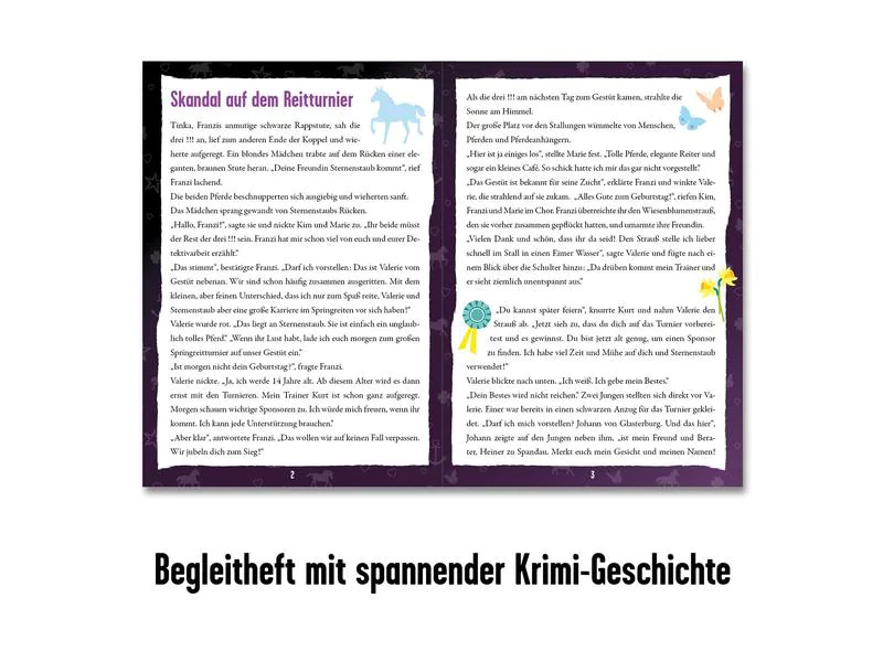 Kosmos Kinderspiel Krimi-Puzzle: Die drei !!! Reitturnier