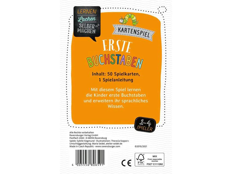 Ravensburger Kinderspiel Lernen Lachen Selbermachen: Erste Buchstaben