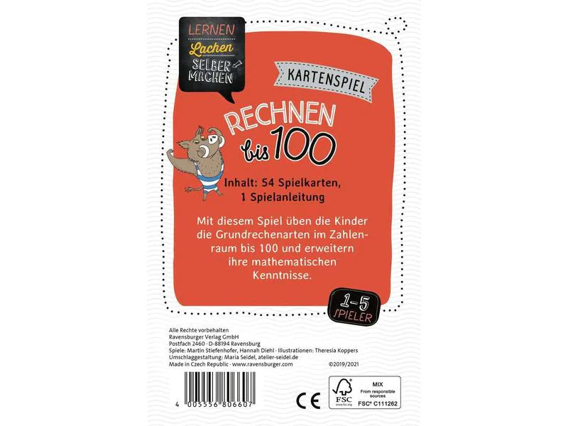 Ravensburger Kinderspiel Lernen Lachen Selbermachen: Rechnen bis 100