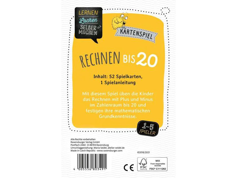 Ravensburger Kinderspiel Lernen Lachen Selbermachen: Rechnen bis 20