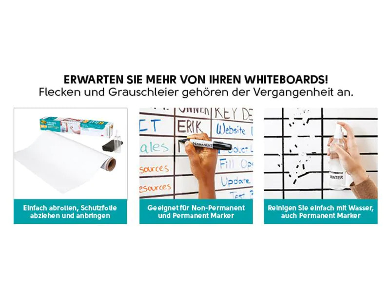 3M Whiteboardfolie Post-it Flex Write 121.9 x 243.8 cm, 1 Rolle