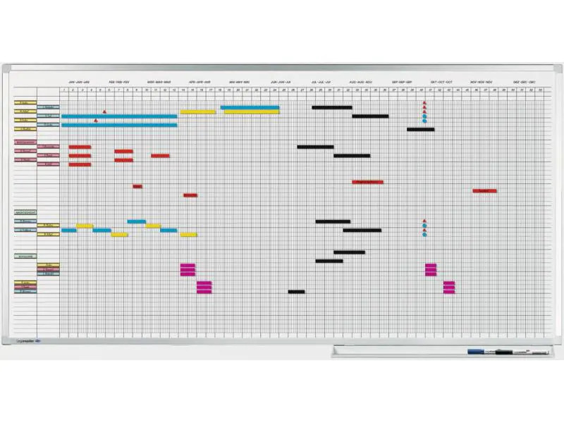 Legamaster Magnethaftendes Whiteboard Jahresplaner 100 x 150 cm