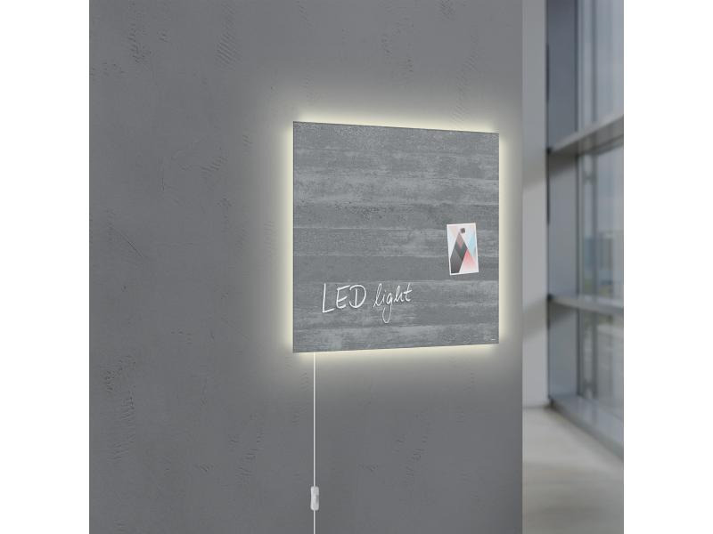 Sigel Glassboard LED artverum 48 cm x 48 cm, Grau