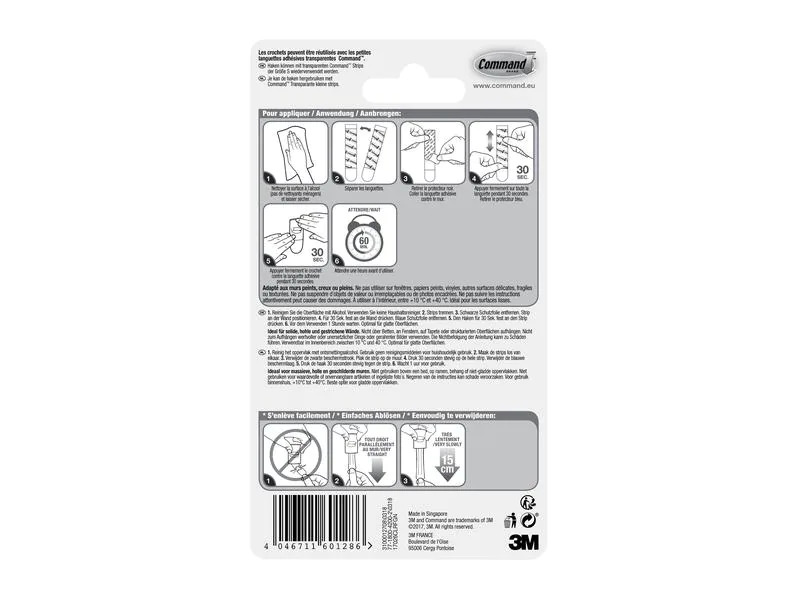 3M Haken Command L Clips Transparent, 1.8 kg