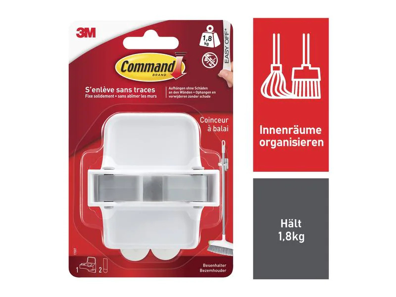 3M Klebehaken Besenhalter 1.8 kg, Weiss
