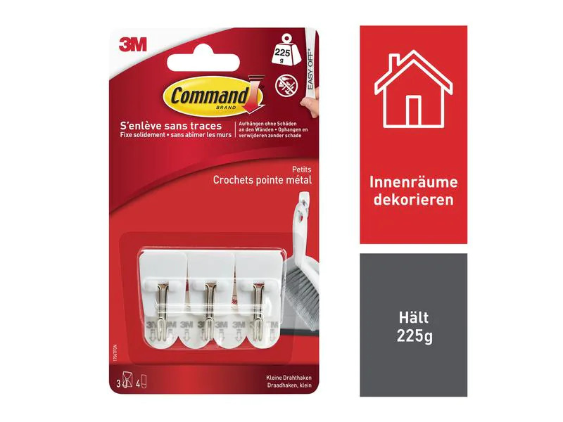 3M Klebehaken Draht 225 g, 3 Stück