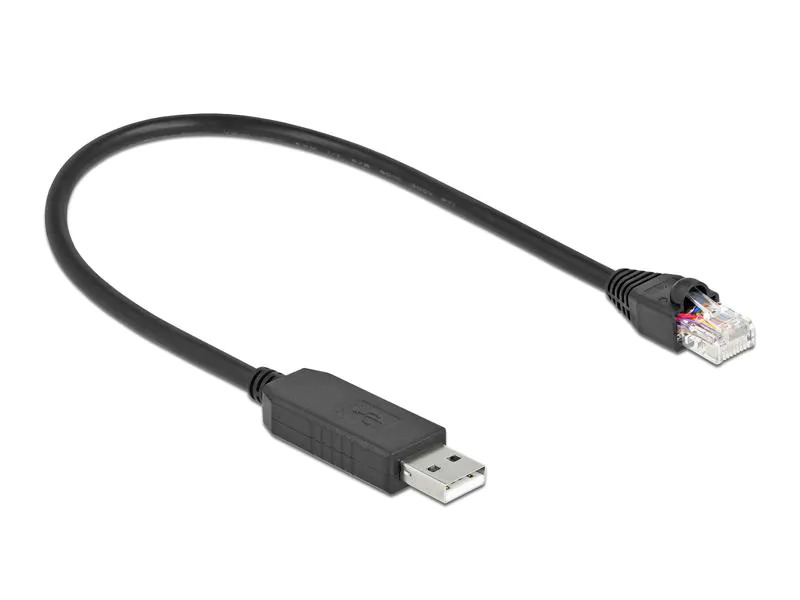 Delock Anschlusskabel USB-A zu RS-232 RJ45, 25 cm
