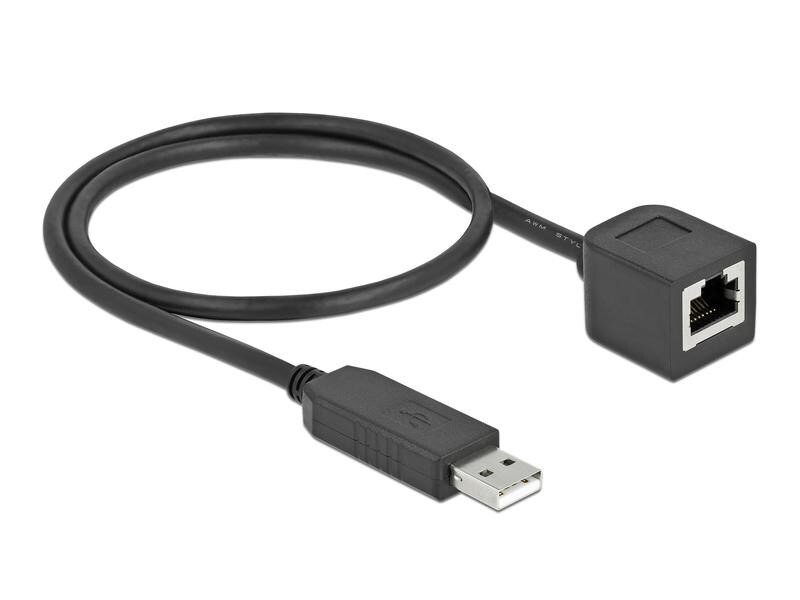 Delock Anschlusskabel USB-A zu RS-232 RJ45, 50 cm