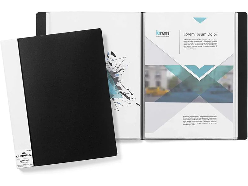 DURABLE Sichtbuch Duralook A4 Schwarz, 40 Hüllen