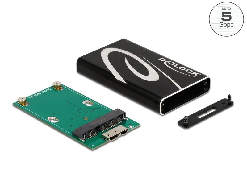 Delock Externes Gehäuse SuperSpeed USB für mSATA