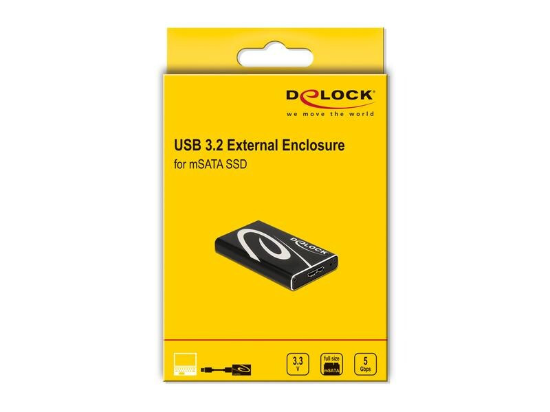 Delock Externes Gehäuse SuperSpeed USB für mSATA