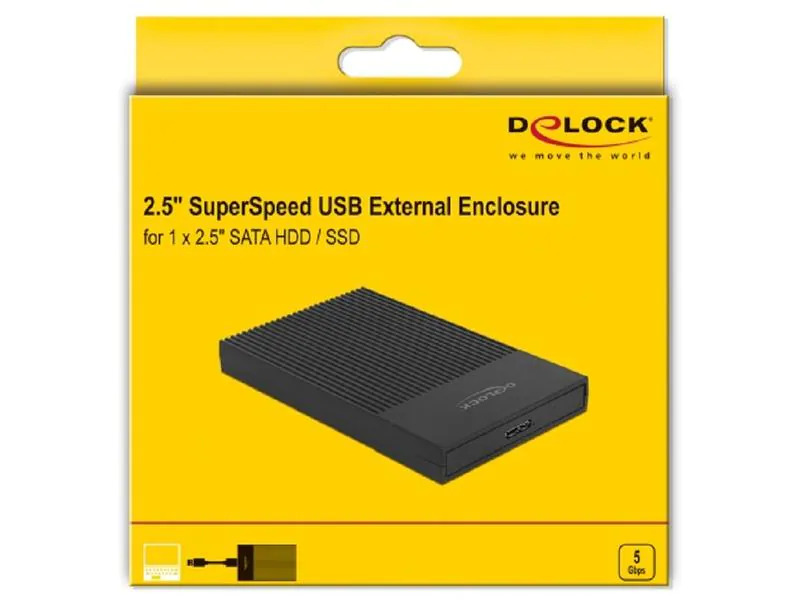 Delock Externes Gehäuse USB 3.0 - SATA HDD / SSD  2.5 bis 9.5mm