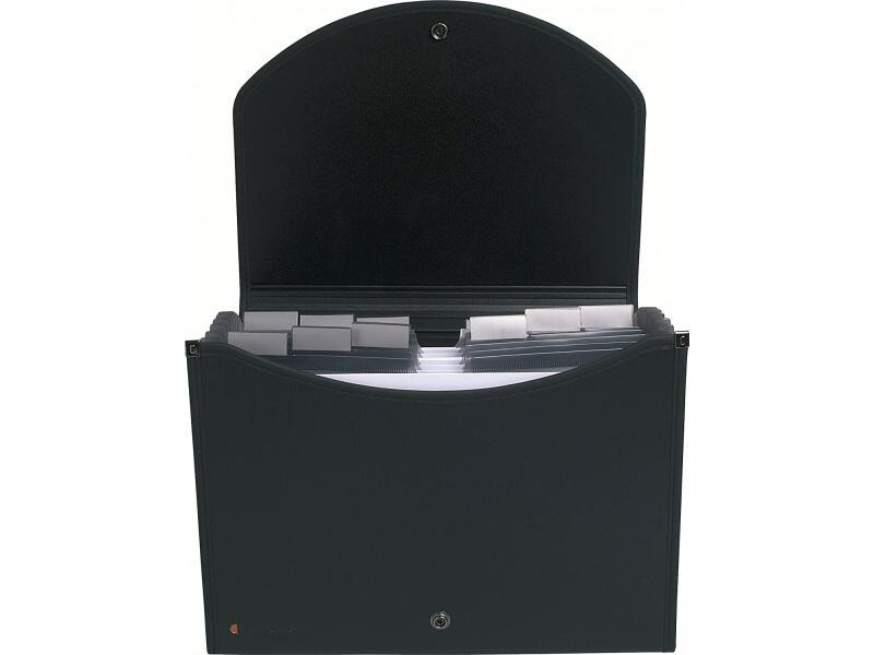 Exacompta Fächermappe Exacase A4 Schwarz, 13 Fächer