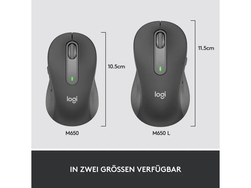 Logitech Mobile Maus Signature M650 L Graphite