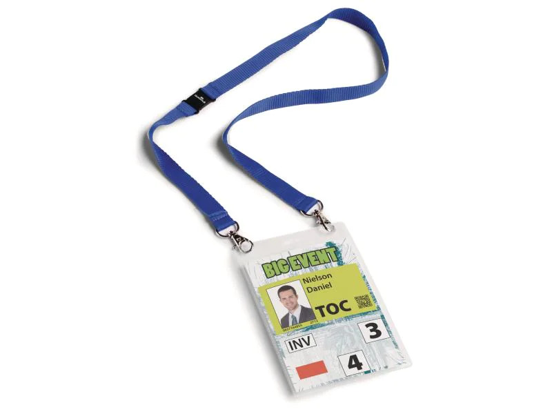 DURABLE Namensschild mit Textilband Duo A6 10 Stück, Blau