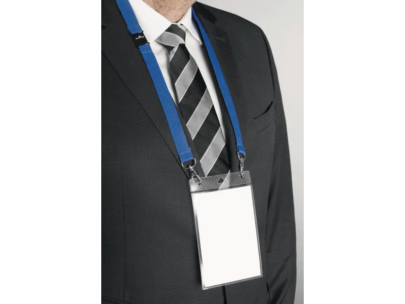 DURABLE Namensschild mit Textilband Duo A6 10 Stück, Blau