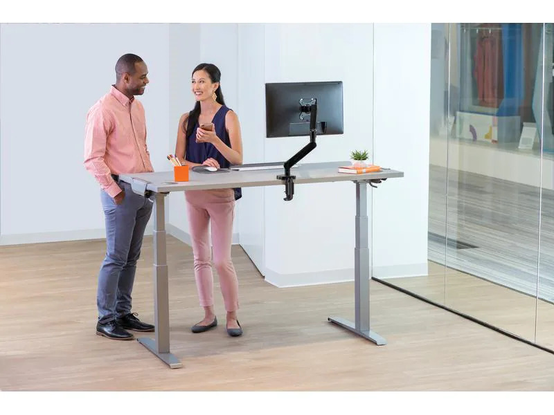 Fellowes Steh- &amp; Sitzgestell Levado ohne Tischplatte, Weiss